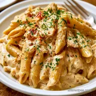 Creamy Shredded Chicken Pasta with Garlic and Citrus