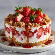 Strawberry Crunch Ice Cream Cake: Freezer-Friendly