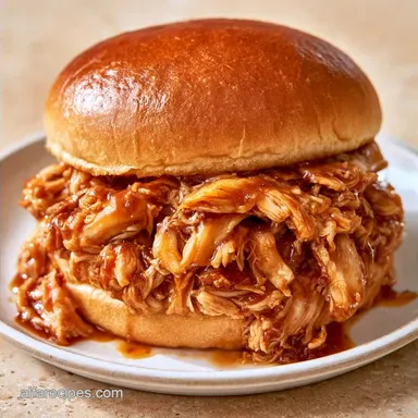 BBQ Shredded Chicken Sandwich: Tender