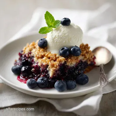 Blueberry Crisp Dump Cake with Fresh Blueberries in 55 Minutes Recipe Card