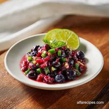 Blueberry Salsa with Jalape&ntilde;o and Lime in 10 Minutes Recipe Card
