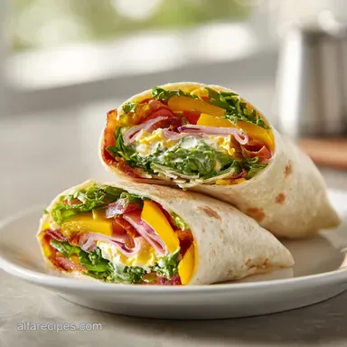 Chef Salad Wrap with Smoked Ham and Turkey in 15 Minutes Recipe Card