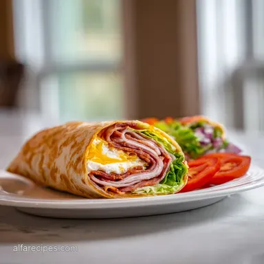 Chef Salad Wrap with Smoked Ham and Turkey in 15 Minutes