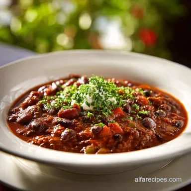 Classic Chili Recipe With Beans for 8 Servings Recipe Card