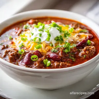 Classic Chili Recipe With Beans for 8 Servings