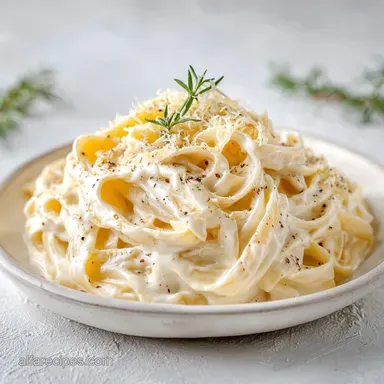 Creamless Alfredo Sauce for 4 Servings Recipe Card