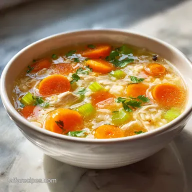 Creamy Chicken Rice Soup for 8 Servings Recipe Card