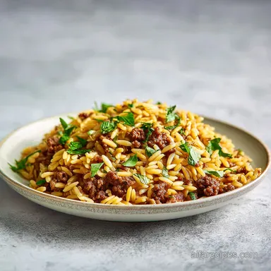 Ground Beef Orzo: Creamy One-Pot Recipe Card