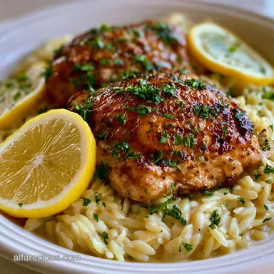 Lemon Chicken Orzo: One Pan and Creamy Recipe Card
