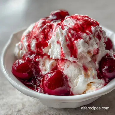 Vanilla Cherry Ice Cream Recipe for 10 Servings Recipe Card