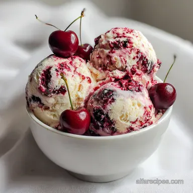 Vanilla Cherry Ice Cream Recipe for 10 Servings