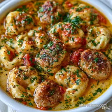 Creamy Tortellini Soup With Sausage Recipe Card