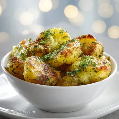 Dill Pickle Air Fryer Smashed Potatoes for 4 Servings