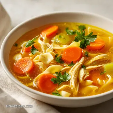 Easy Creamy Chicken Noodle Soup for 6 Recipe Card