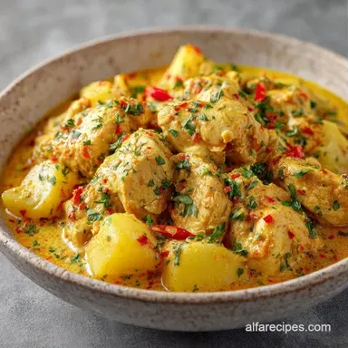 Easy Slow Cooker Curry with Coconut Milk Recipe Card
