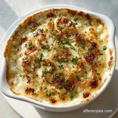 French Onion Fondue Dip: Slow-Cooked and Creamy for 8 Servings