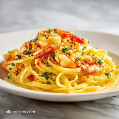 Linguine with Shrimp Scampi Recipe3 for 4 Servings Recipe Card