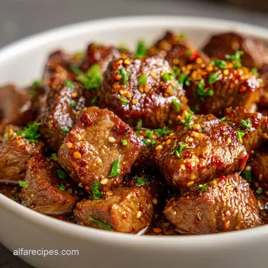 Garlic Butter Steak Bites in 20 Minutes Recipe Card