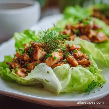 Chicken Lettuce Wrap with Garlic in 20 Minutes Recipe Card
