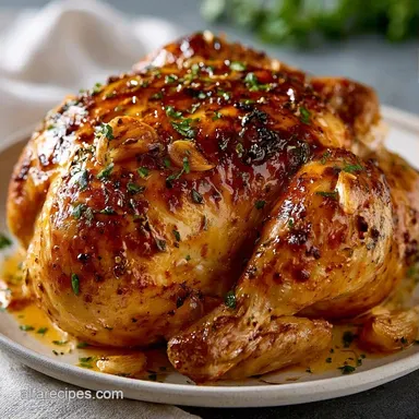 Crispy Garlic Herb Roasted Chicken Recipe Card