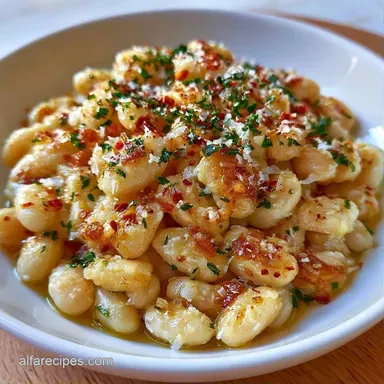 Garlic Parmesan White Beans in 15 Minutes Recipe Card