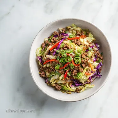 Ground Beef Cabbage Stir Fry for 4 Servings