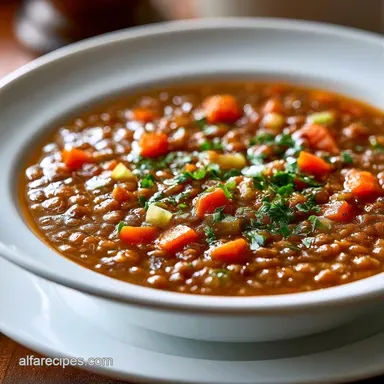 Lentil Bean Soup for 6 Servings Recipe Card