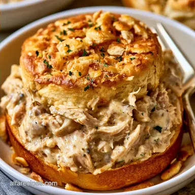 Creamy Hot Shredded Chicken Sandwiches