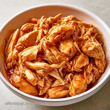 Shredded Chicken in 17 Minutes Recipe Card