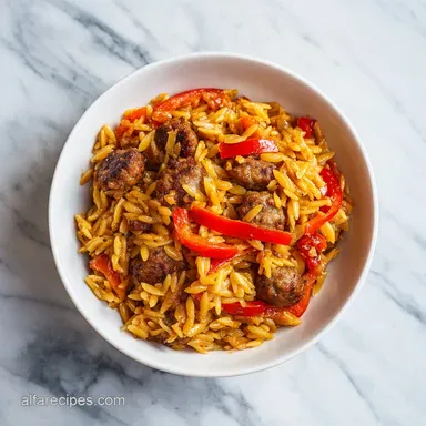Italian Sausage Orzo: One-Pot Recipe Card