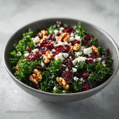 Kale Cranberry Walnut Salad in 20 Min Recipe Card