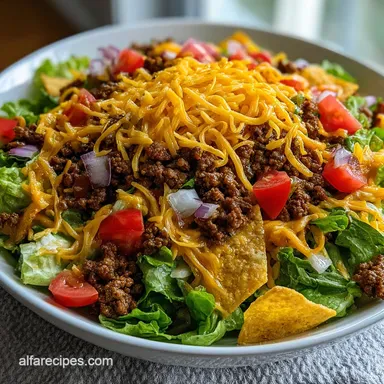Layer Taco Salad Recipe with Ground Beef in 30 Min