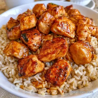 Meal Prep Chicken and Rice for 4 Bowls Recipe Card