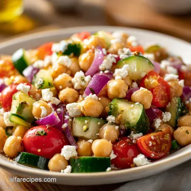 Mediterranean Chickpea Salad with Feta Recipe Card