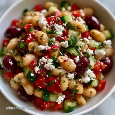 Mediterranean White Bean Salad with Feta Recipe Card