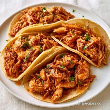 Mexican Shredded Chicken Tacos for 4 Recipe Card