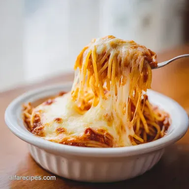 Million Dollar Spaghetti: Creamy Baked Recipe Card