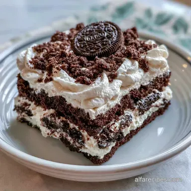 No Bake Oreo Dessert Lasagna Make-Ahead Recipe Card