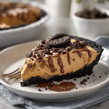 No Bake Peanut Butter Pie with Oreo Crust in 20 Minutes Recipe Card