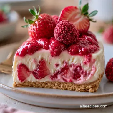 No Bake Strawberry Dessert for 8 Slices Recipe Card