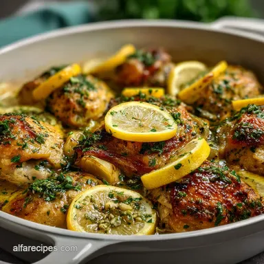 30 Minute One Pan Chicken Dinner with Lemon and Garlic: One-Pot Method Recipe Card