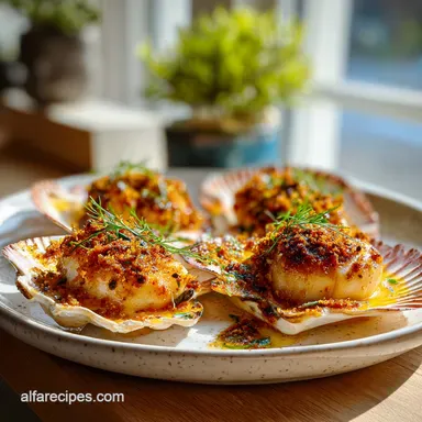 Pan Seared Scallops with Ghee for 2 Recipe Card