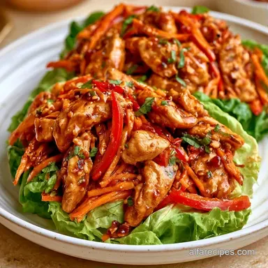 Peanut Chicken Lettuce Wraps in 25 Min Recipe Card