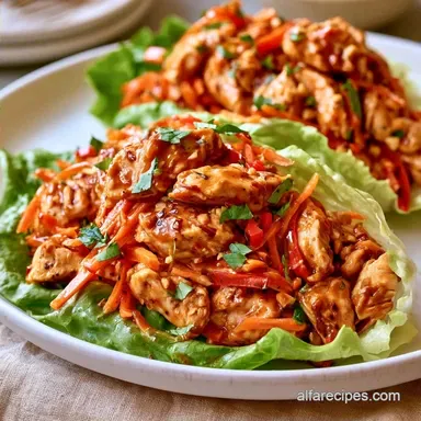 Peanut Chicken Lettuce Wraps in 25 Min