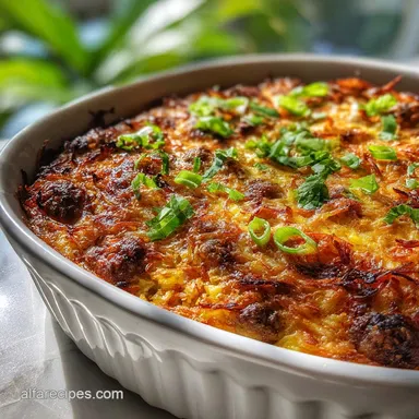 quick breakfast casserole with sausage Ready in 30 Min Crispy Recipe Card