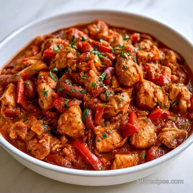 Red Chicken Chili for 8 Servings Recipe Card
