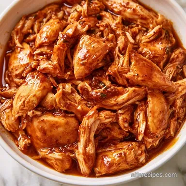 Shredded Chicken Thighs in 30 Minutes Recipe Card