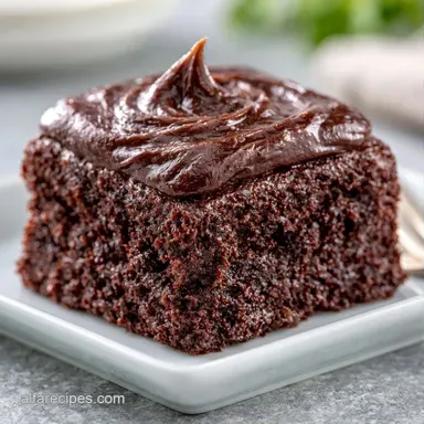 Simple Chocolate Sheet Cake for 14 Slices Recipe Card