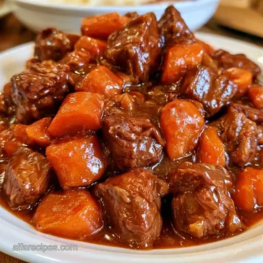 Slow Cooker Beef Stew for 6 Servings Recipe Card
