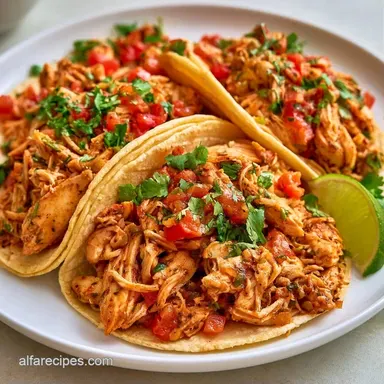 Slow Cooker Chicken Tacos for 6 Recipe Card